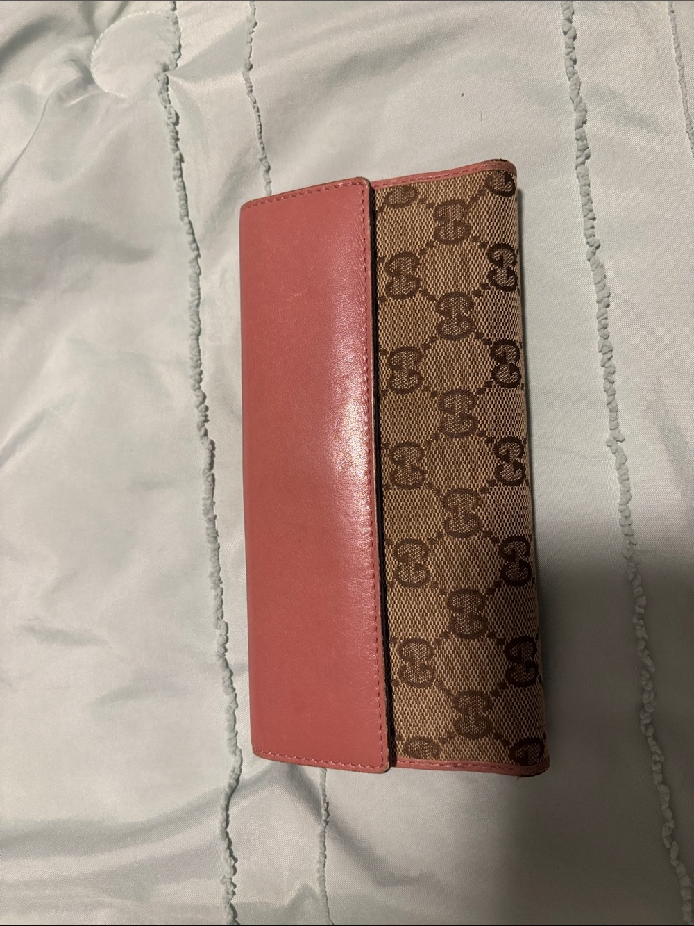 Gucci Brown Monogram Continental Wallet with Pink Trim and Gold Heart Plaque - Picture 3 of 12